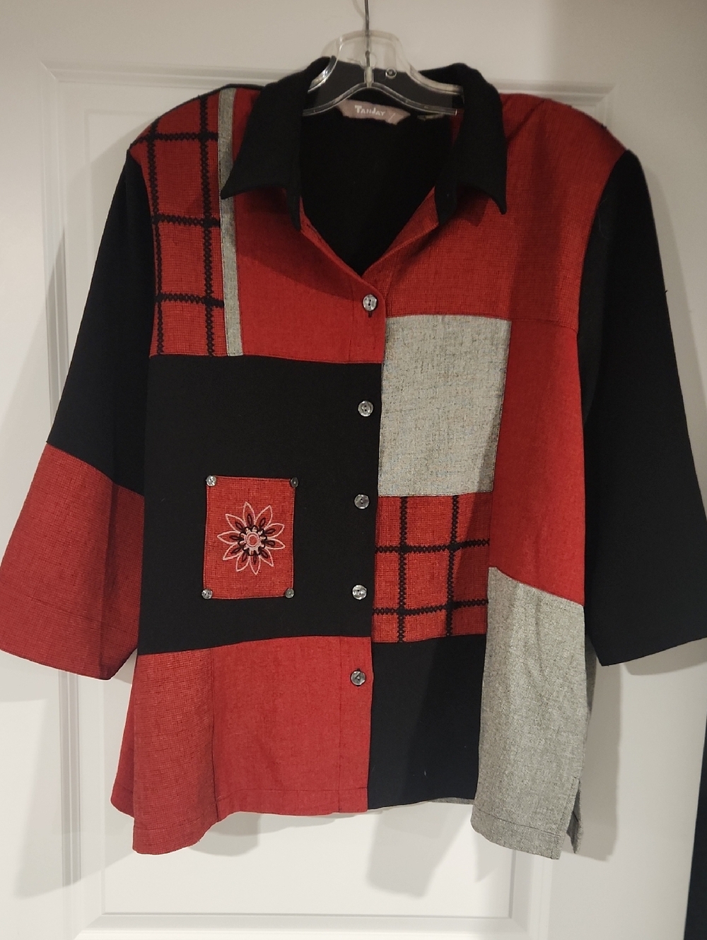 TanJay Black Top with Tan Brand Label